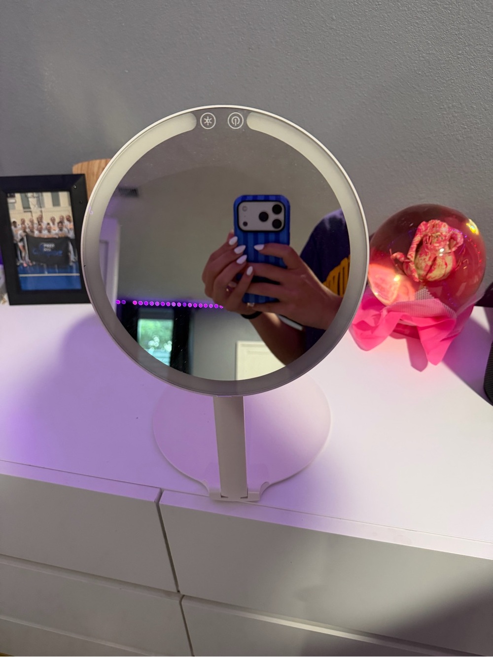 Led Lighted Vanity Mirror In White